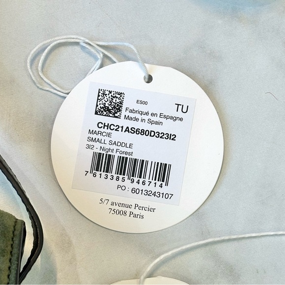 Chloe Marcie Small Saddle Suede Bag in Night Forest Green - Picture 10 of 13